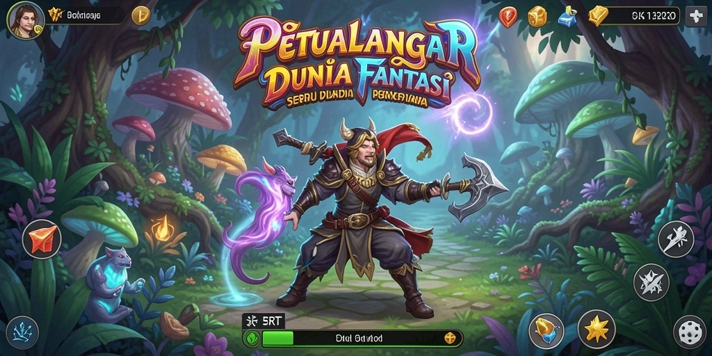 Tampilan gameplay seru dalam dunia fantasi 5RT.