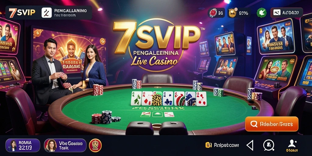 Tampilan screenshot gameplay Live Casino 7SVIP yang mendebarkan.