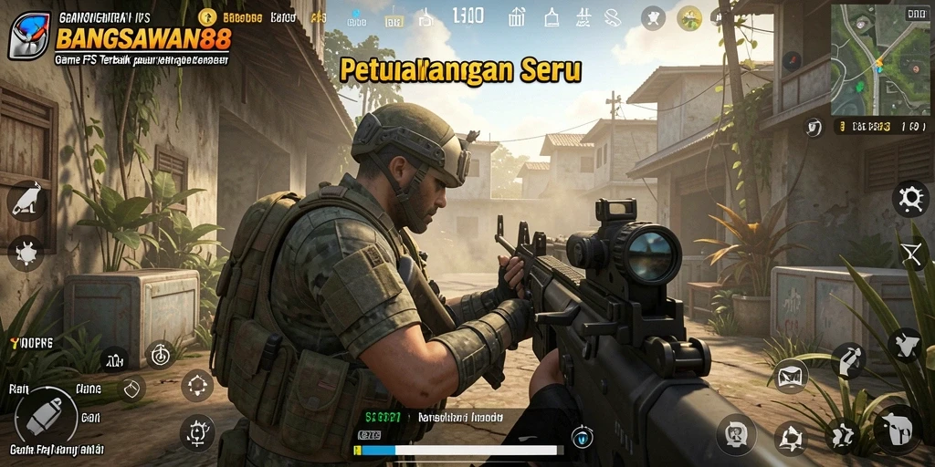 Tangkapan layar utama BANGSAWAN88 menampilkan aksi permainan FPS yang intens.