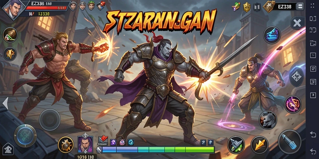 Tangkapan layar menunjukkan pertarungan strategi yang intens.