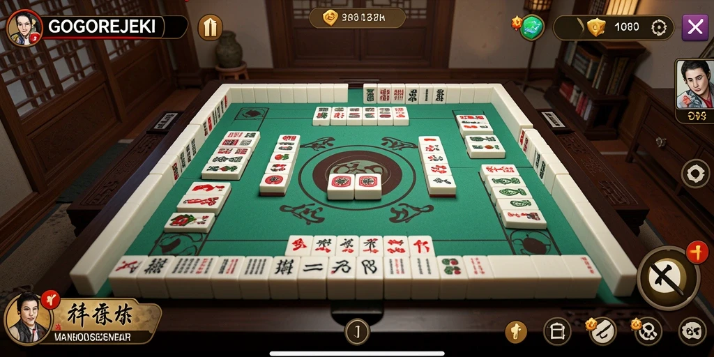 Screenshot GOGOREJEKI menangkap momen menarik gameplay Mahjong.