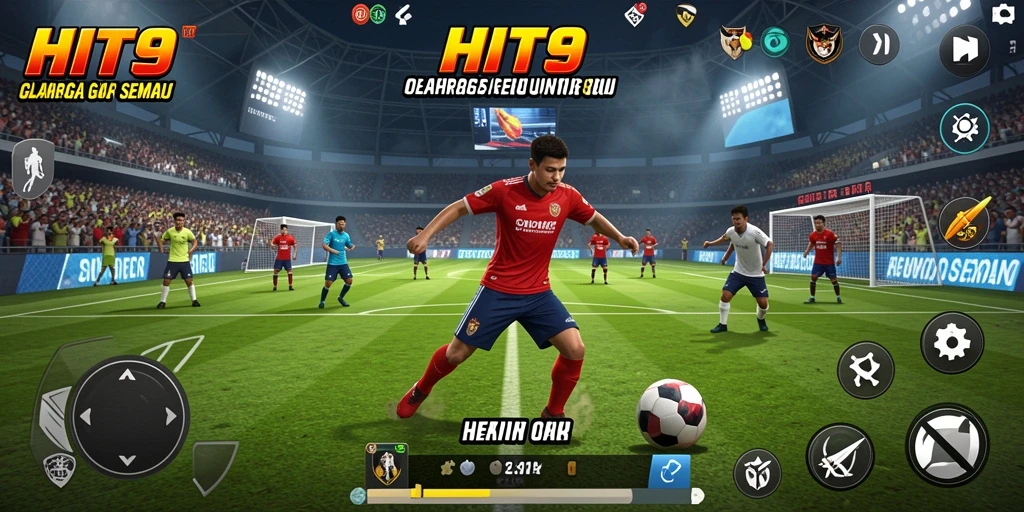 Tampilan seru gameplay HIT9 saat pertandingan olahraga berlangsung.