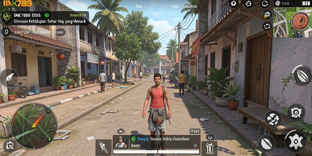 Tampilan gameplay INK789 yang menampilkan kehidupan sehari-hari yang realistis.
