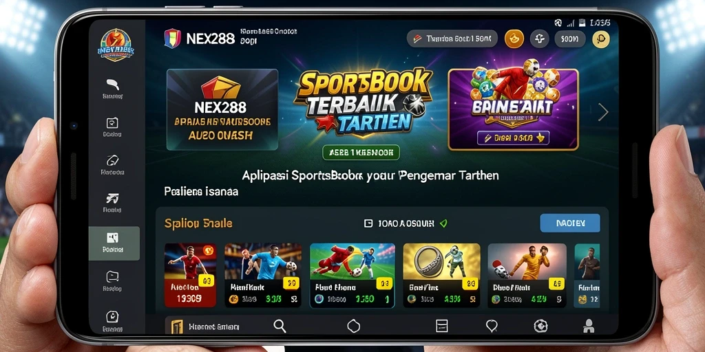 Tampilan menarik dari gameplay NEX288 dalam aplikasi Sportsbook.