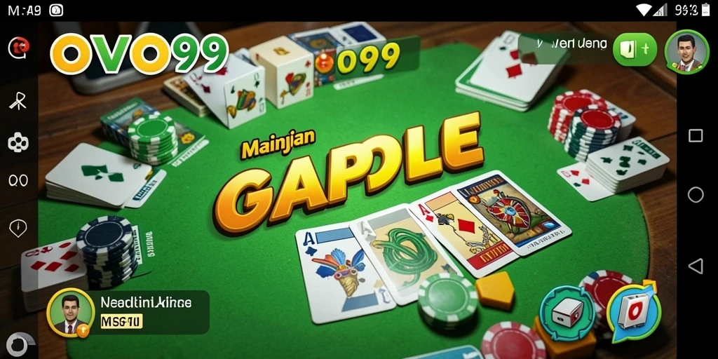 Screenshot gameplay OVO99 menampilkan suasana ramah dan kompetitif Gaple.
