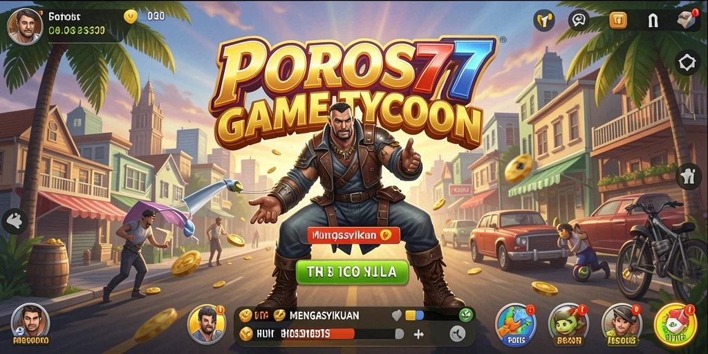 Screenshot gameplay POROS77 dengan antarmuka menarik dan berbagai proyek.