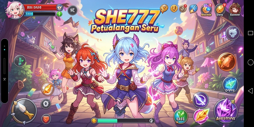 Tampilan menarik dari gameplay SHE777 dengan karakter Anime ikonik.