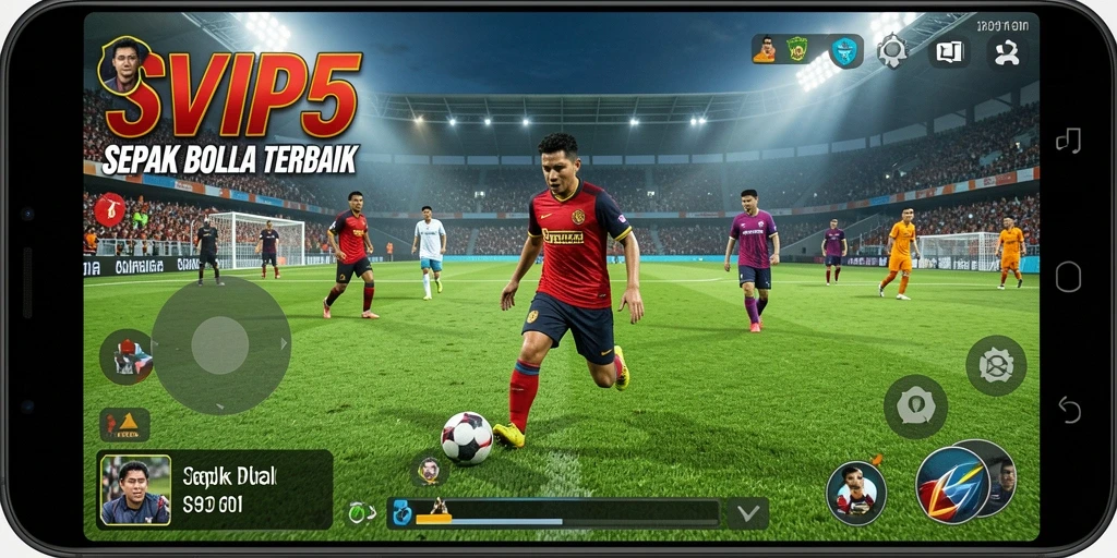 Tampilan gameplay menarik di SVIP5 dengan aksi sepak bola yang seru.